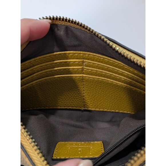 Joy Susan Mustard Yellow Wristlet Clutch Mini Crossbody Bag Purse - Picture 7 of 9